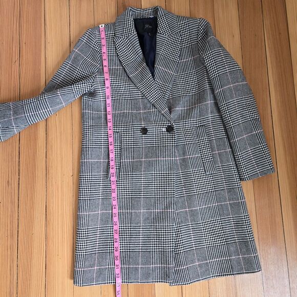 J.Crew Daphne Topcoat 2P Plaid Wool Blend Academia Preppy Lightweight Spring - Picture 8 of 15
